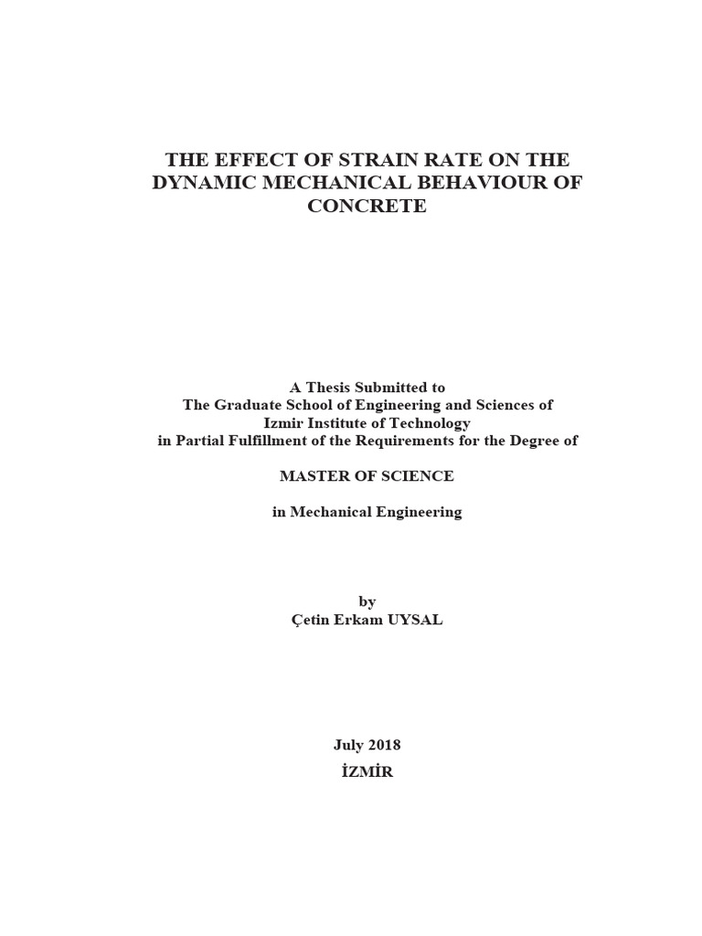 Strain Rate Effects on Concrete Behavior | PDF | Deformation ...