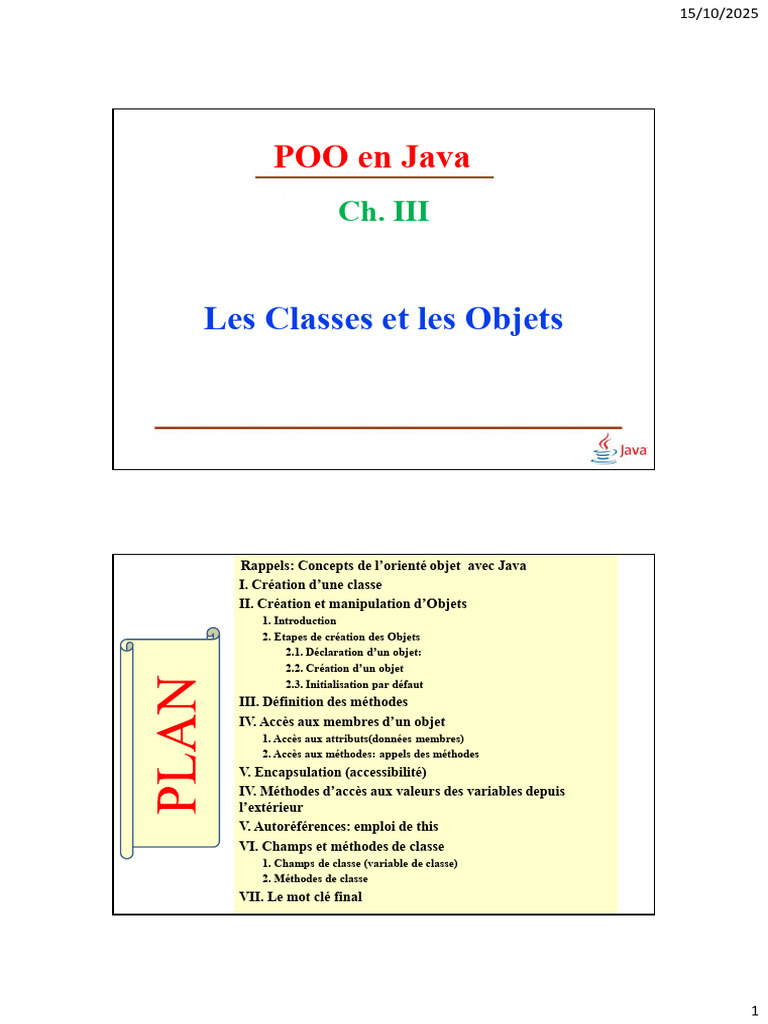 POO en Java : Classes et Objets | PDF | Classe (informatique ...