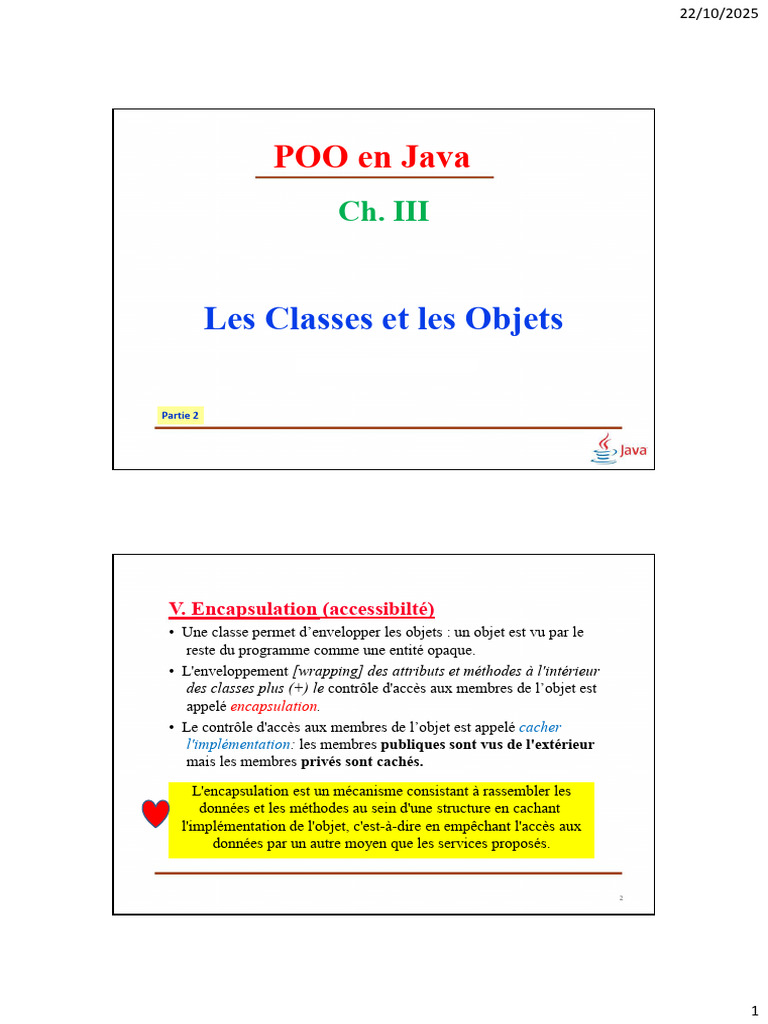 Encapsulation en Java : Classes et Accès | PDF | Classe (informatique ...