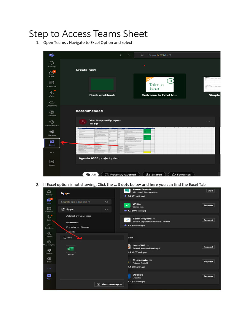 Steps To Access Teams Sheet | PDF