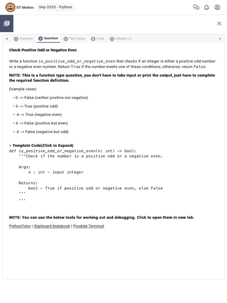 Check Positive Odd or Negative Even | PDF