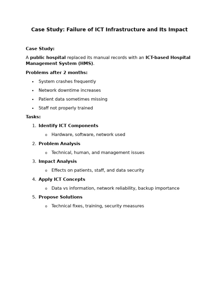 ICT Infrastructure Failure Case Study | PDF