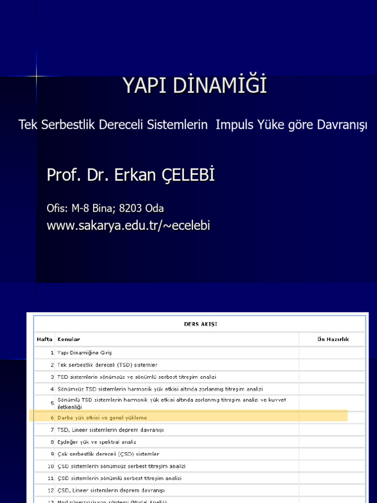 Yapi Dinamiği: Prof. Dr. Erkan ÇELEBİ | PDF