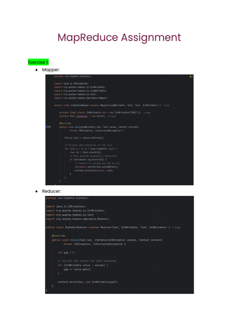 MapReduce Assignment | PDF