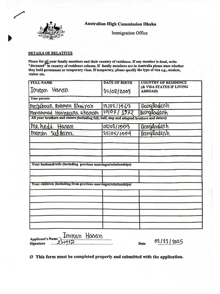 Details of Relatives | PDF