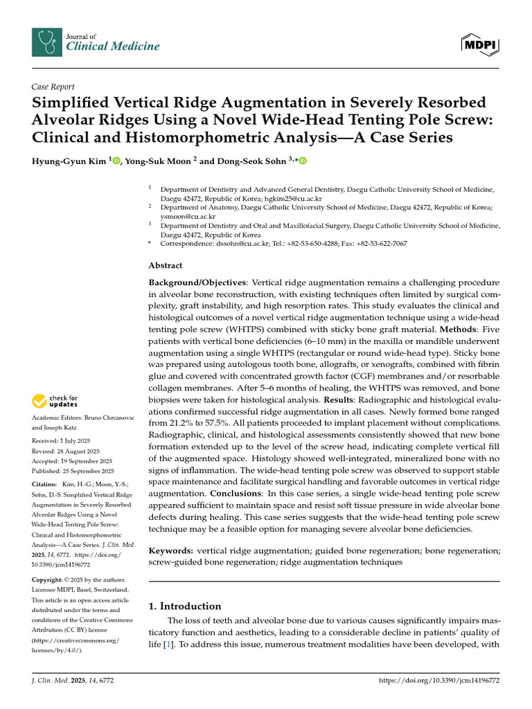 Simplified Vertical Ridge Augmentation in Severely | PDF | Dental ...