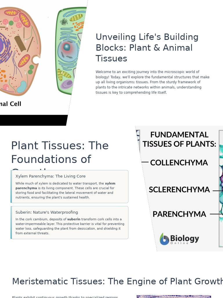 Exploring Plant and Animal Tissues | PDF | Tissue (Biology) | Muscle