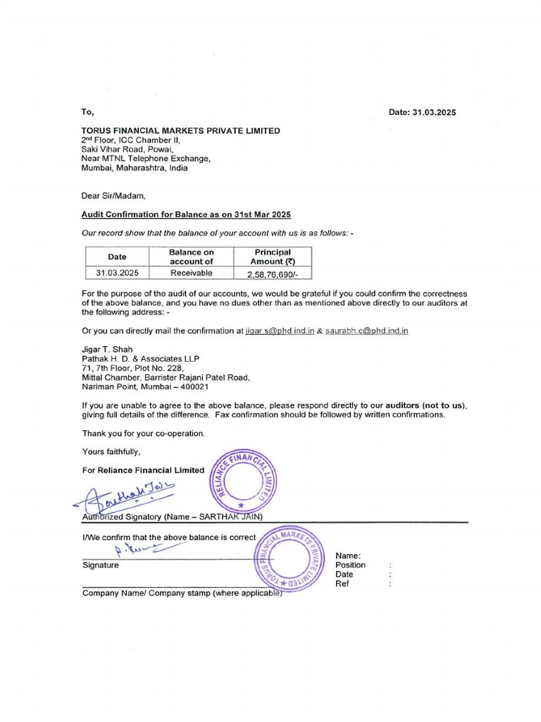 TFMPL Confirmation | PDF