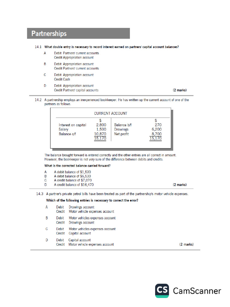Partnership Practice Questions | PDF