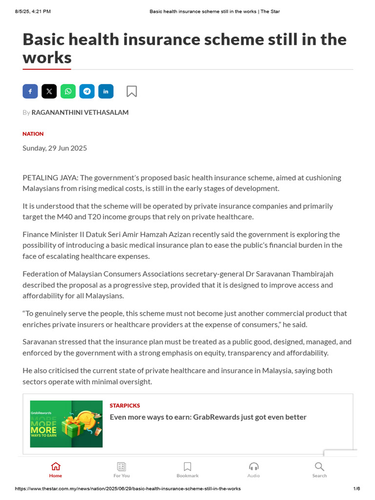 Basic Health Insurance Scheme Still in The Works - The Star | PDF ...