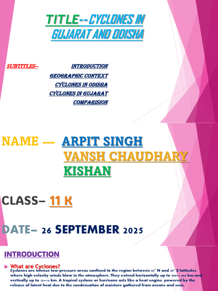 Cyclones in Gujarat and Odisha Analysis | PDF | Tropical Cyclones ...
