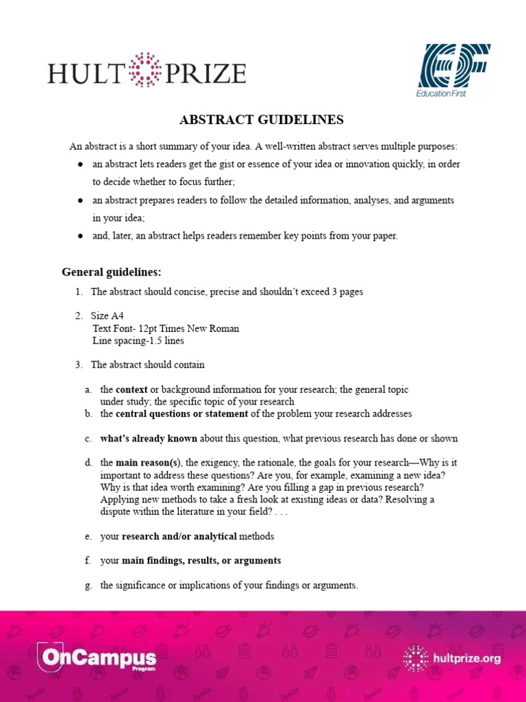 Abstract Writing Guidelines for Research | PDF | Abstract (Summary ...
