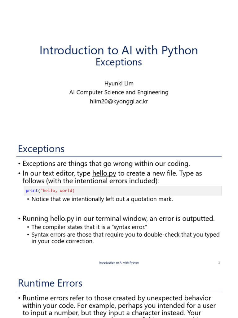 Python Error Handling Basics | PDF | Python (Programming Language ...
