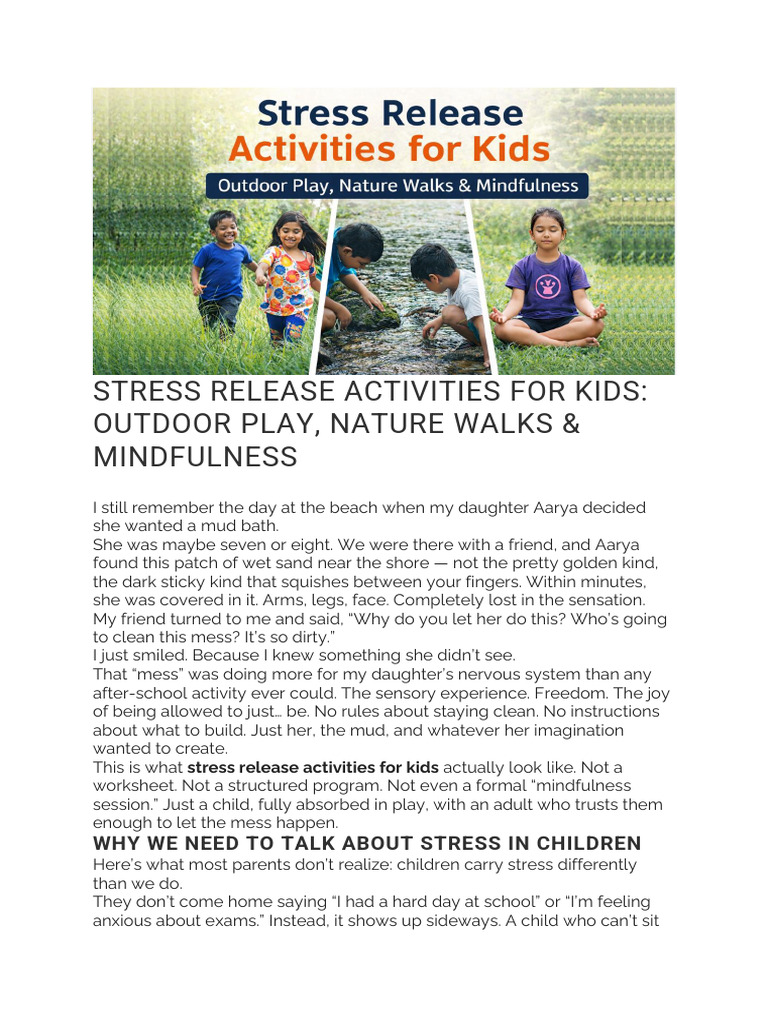 Stress Relief Activities for Kids | PDF | Stress (Biology ...