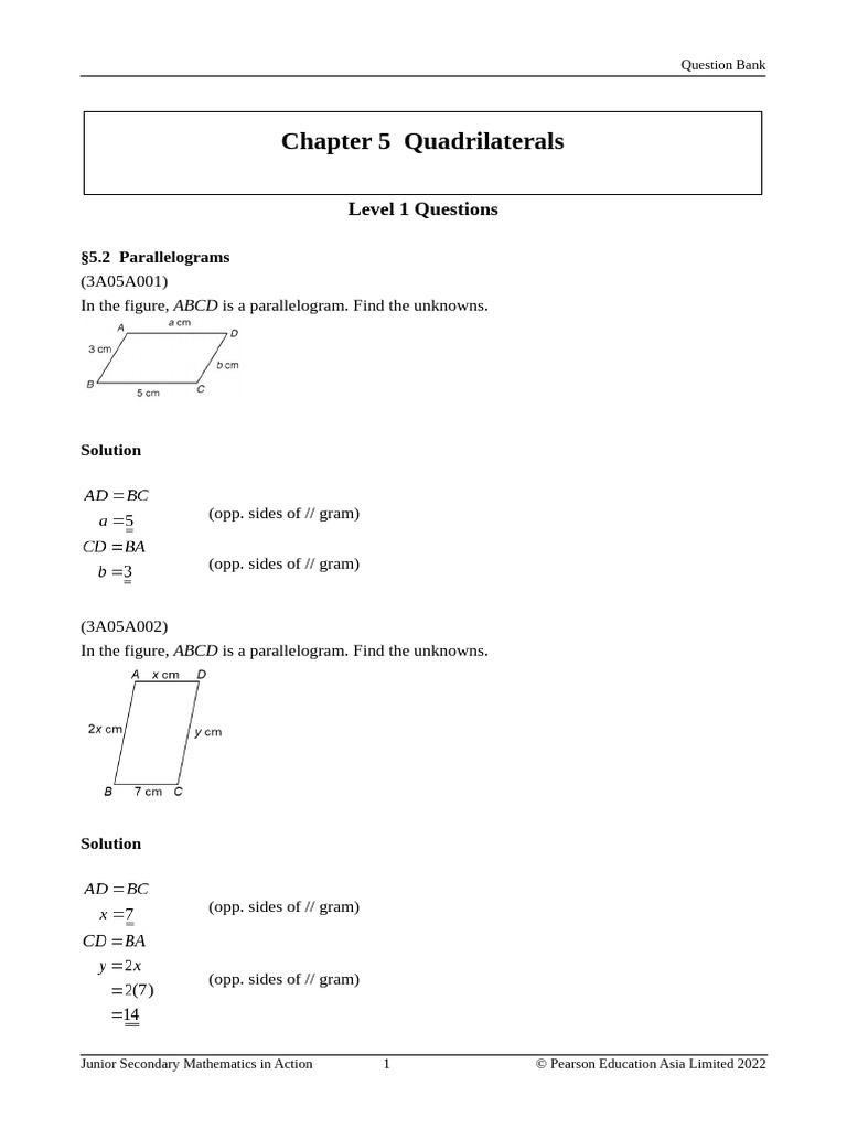 Parallelogram Question Bank for Students | PDF | Elementary Geometry ...