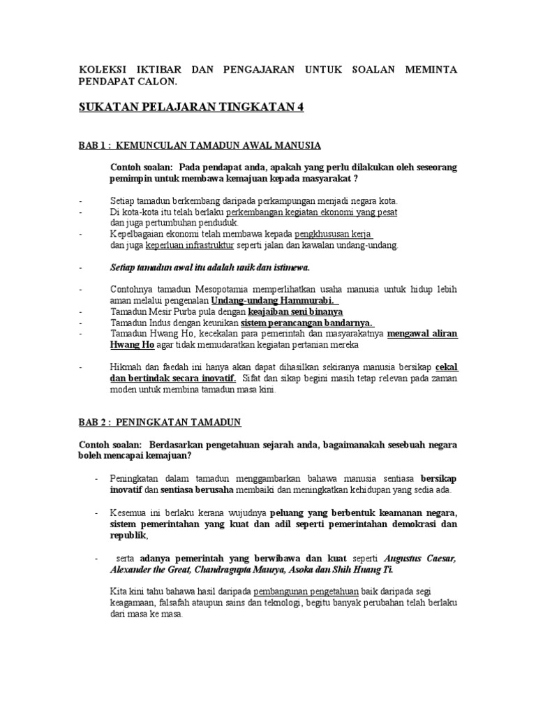 Contoh Soalan Esei Sejarah Bab 2 Tingkatan 5 - Apple Jack t