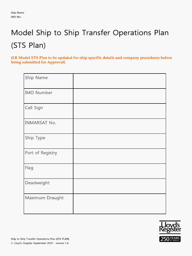 Lloyds STS Model Plan | PDF