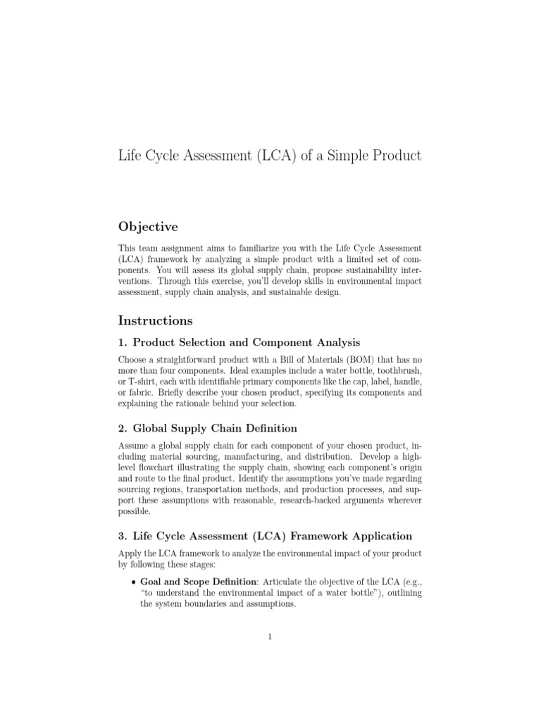 LCA Analysis of Simple Products | PDF | Life Cycle Assessment