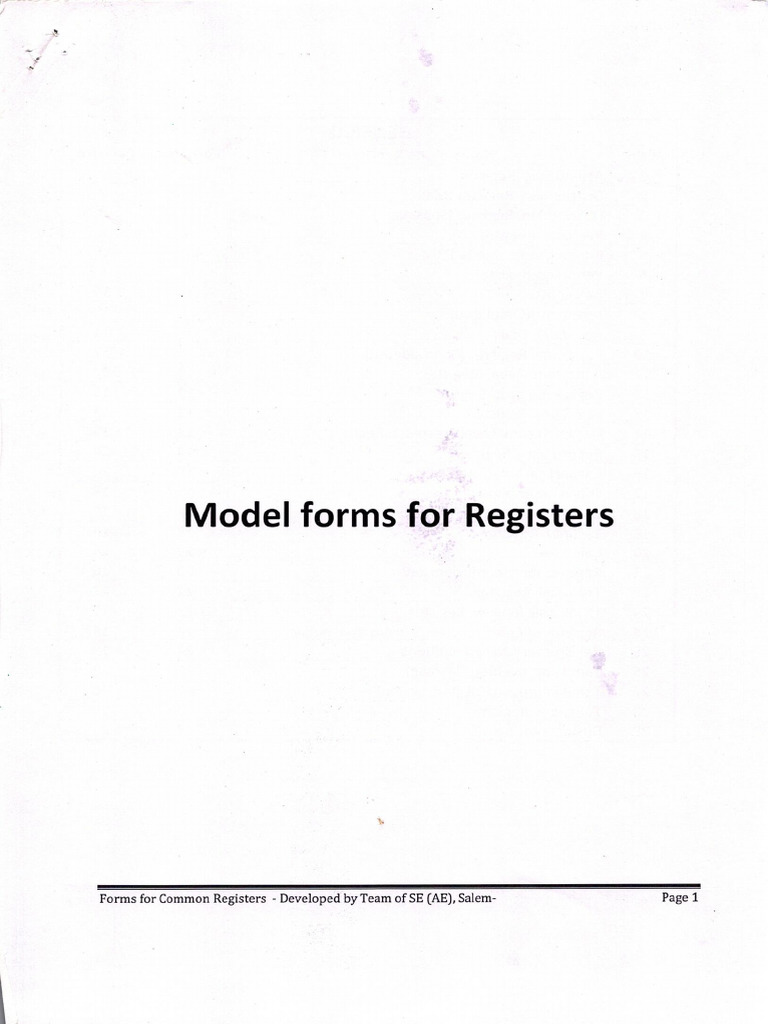 Model Forms For Registers | PDF