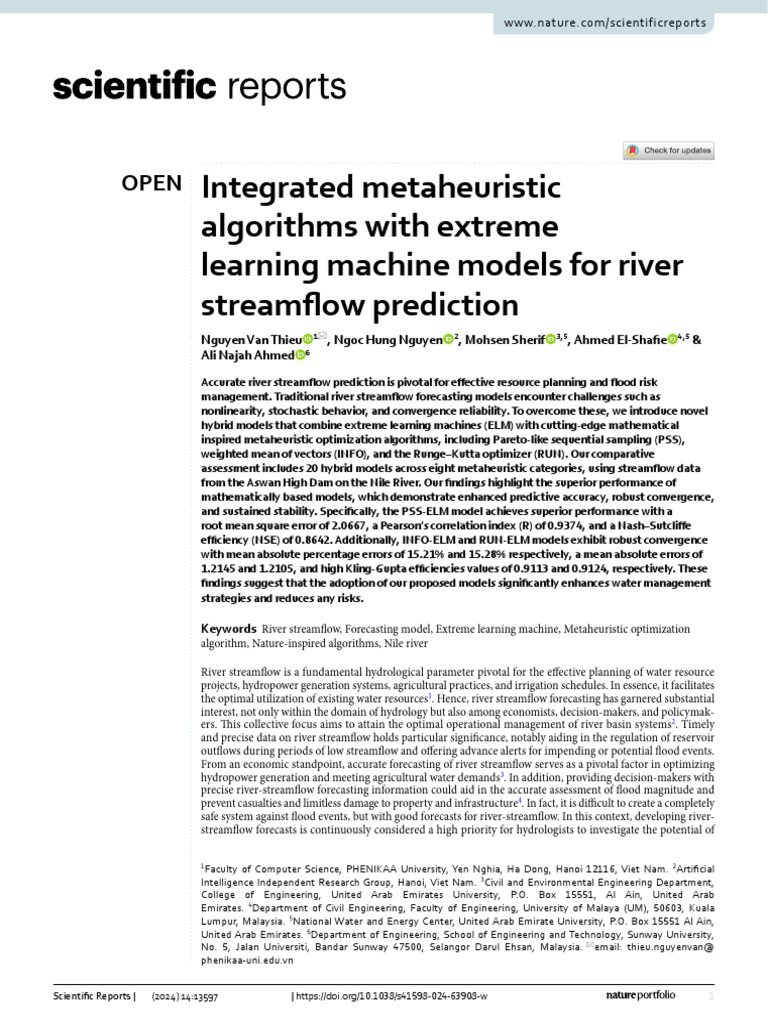 Hybrid ELM Models for Streamflow Prediction | PDF | Machine Learning ...