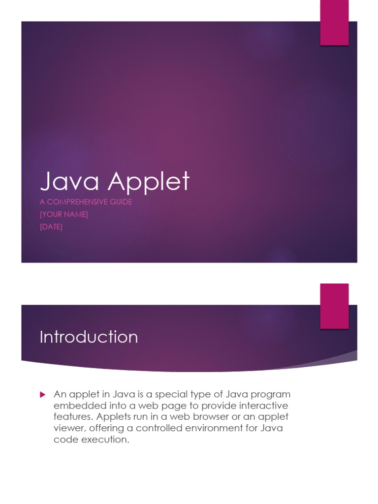 Java Applet Guide: Features & Lifecycle | PDF | World Wide Web ...