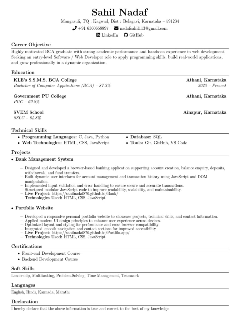 RenderCV EngineeringResumes Theme (3) - 1 | PDF | Java Script | Web ...
