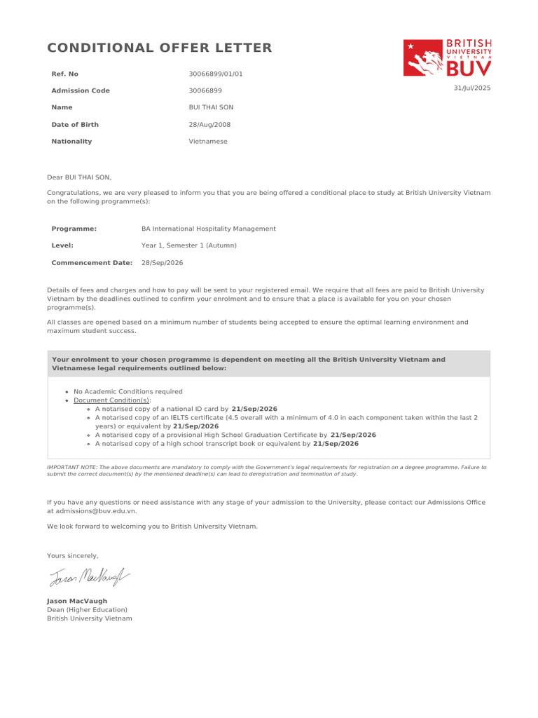 Offer Letter 30066899 01 01 20250731 | PDF