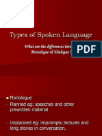 Types of Spoken Language L&S