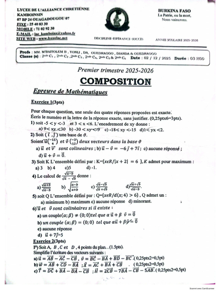 Compo 2nde C | PDF