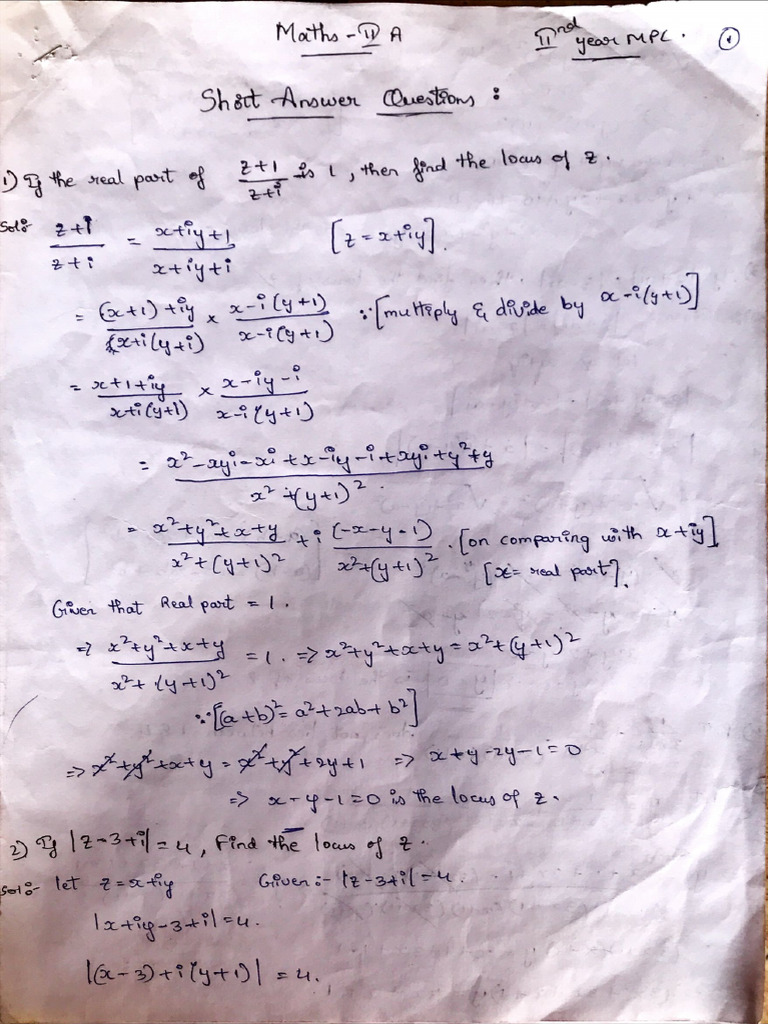 Maths II A Short | PDF