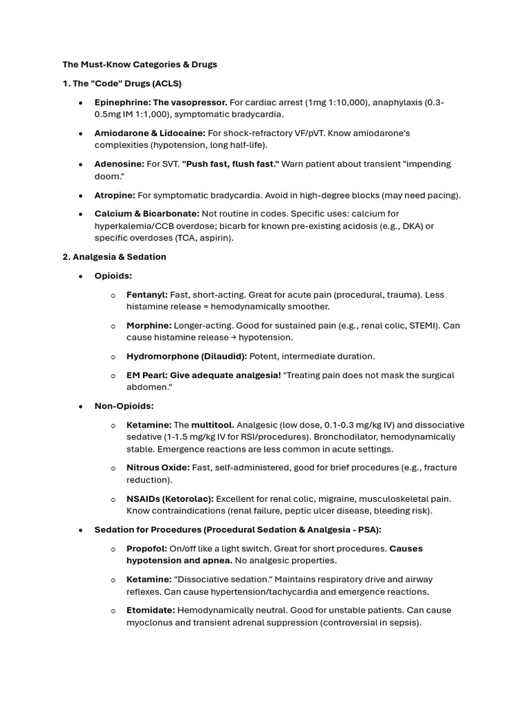 Emergency Medicine Basics | PDF | Analgesic | Heart Failure