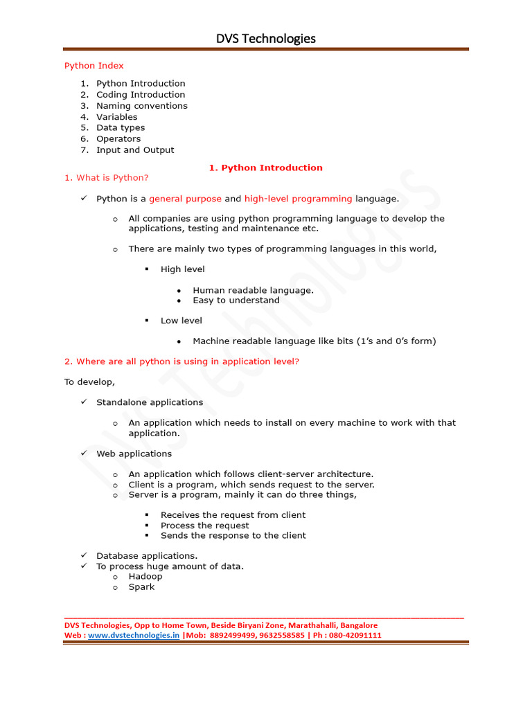 Python Programming Basics Guide | PDF | Python (Programming Language ...
