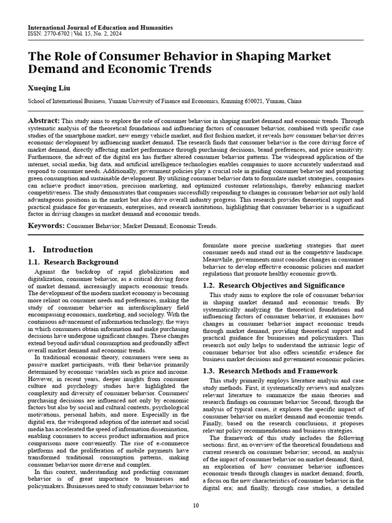 Consumer Behavior's Impact on Markets | PDF | Consumer Behaviour | Behavior