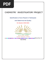 Toothpaste Ion Analysis Project | PDF | Ion | Salt (Chemistry)