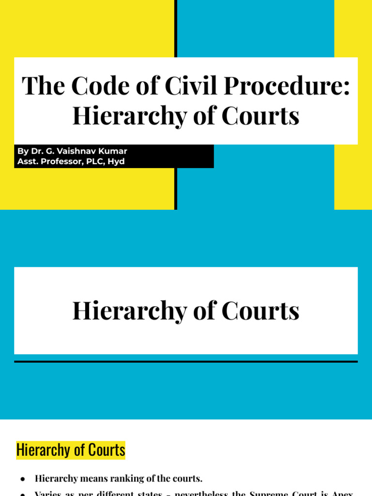 The Code of Civil Procedure - Hierarchy of Courts | PDF | Supreme ...