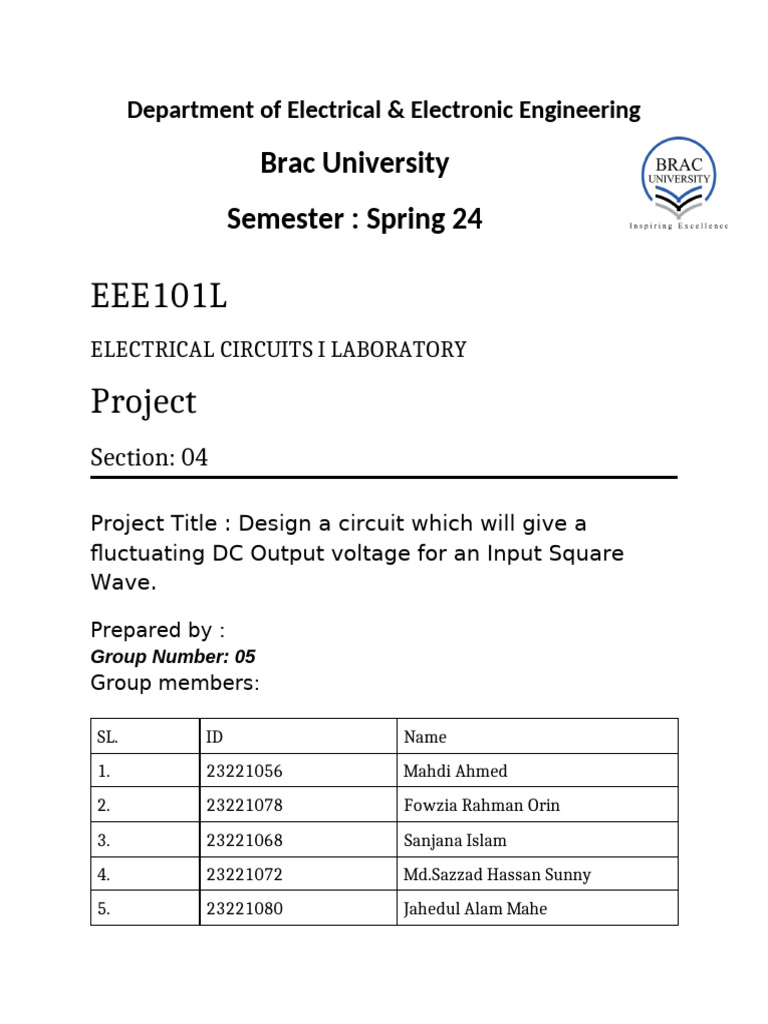 Project Group 5 | PDF | Series And Parallel Circuits | Capacitor