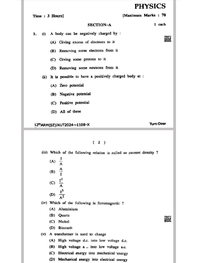 Physics Sample Paper 12th | PDF