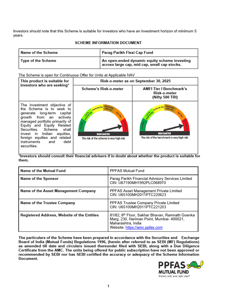 Parag Parikh Flexi Cap Fund Overview | PDF | Securities (Finance ...