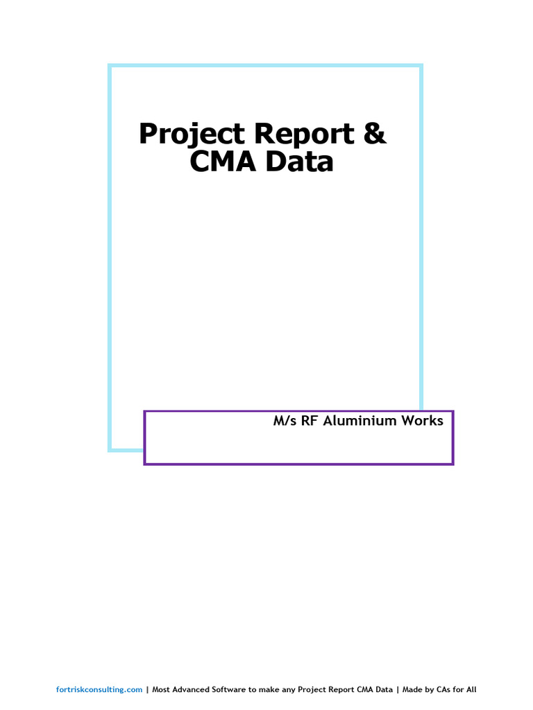 Advanced CMA Data for RF Aluminium Works | PDF | Expense | Working Capital