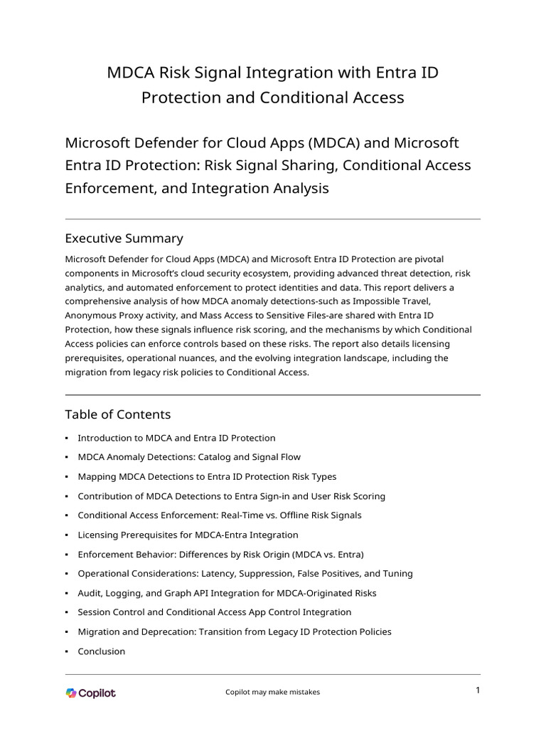 MDCA and Entra ID Risk Integration Guide | PDF | Ransomware | Proxy Server