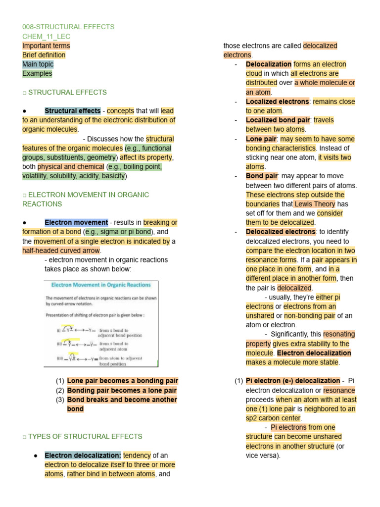Understanding Structural Effects in Organic Chemistry | PDF | Chemical ...