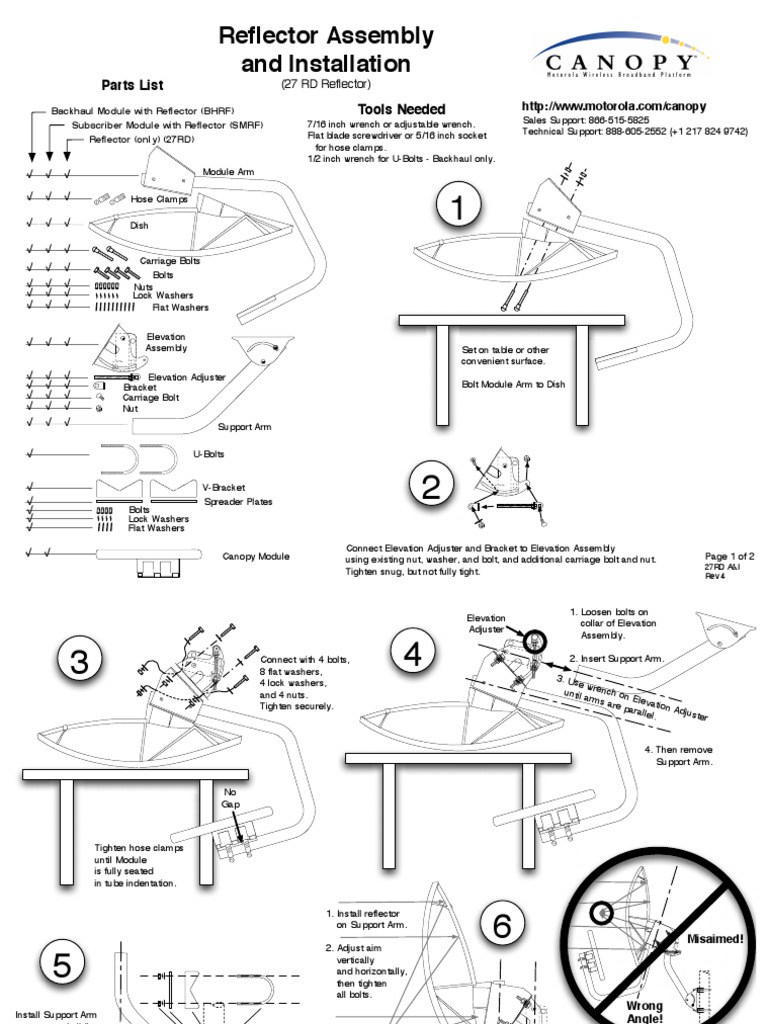 Reflector Assembly and Installation: Parts List Tools Needed | PDF