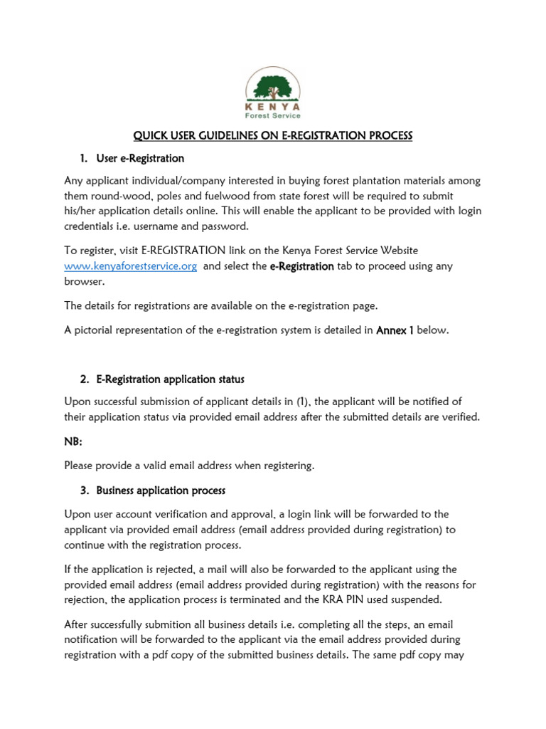 E-Registration Guidelines for Forest Materials | PDF | Email Address ...