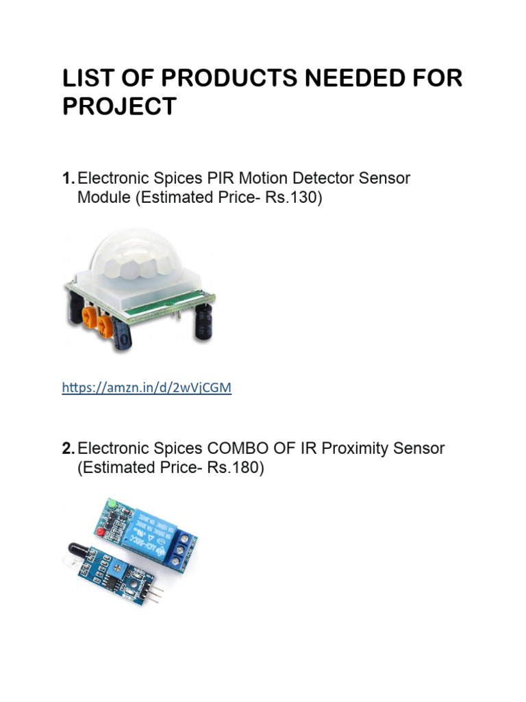Essential Products for Project Setup | PDF
