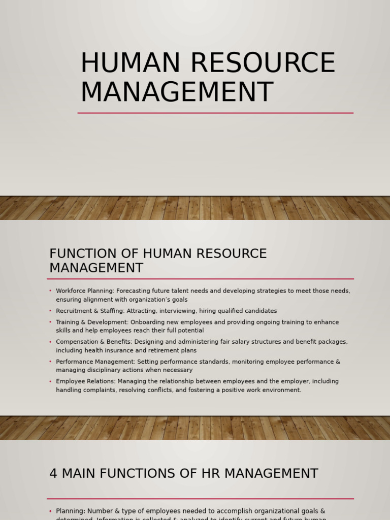 Key Functions of Human Resource Management | PDF