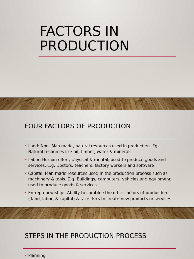Factors in Production | PDF
