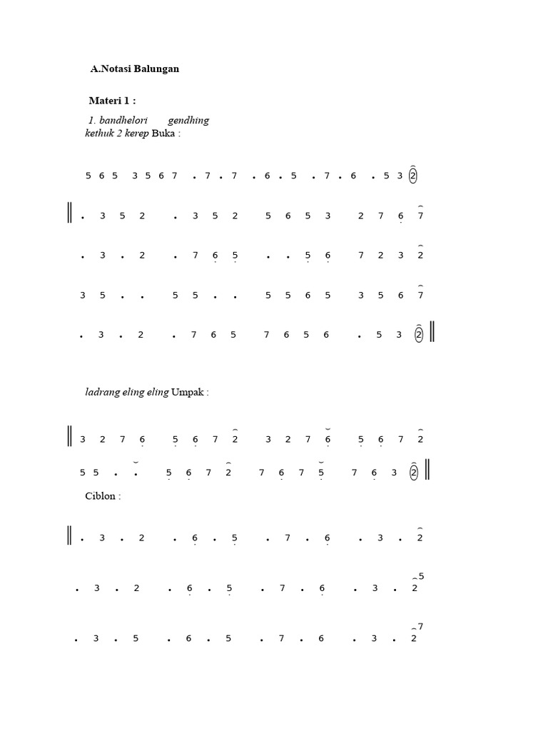Notasi Balungan | PDF