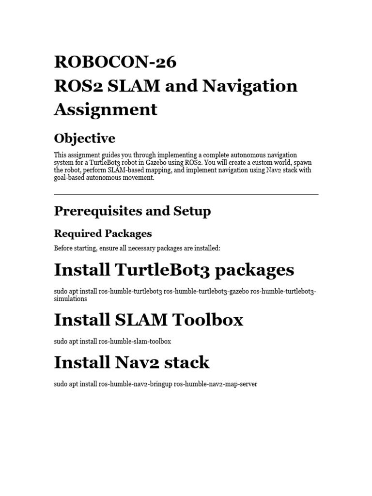 ROS2 TurtleBot3 Navigation Guide | PDF | Robot | Robotics