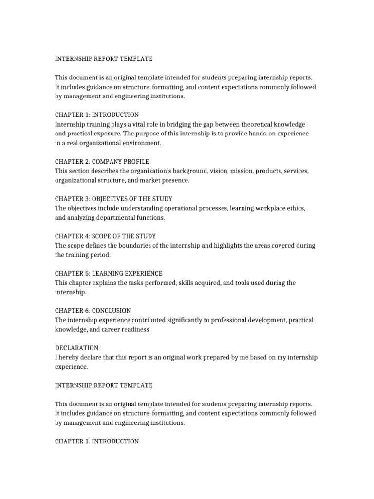 Internship Report Template Guide | PDF | Experience | Knowledge