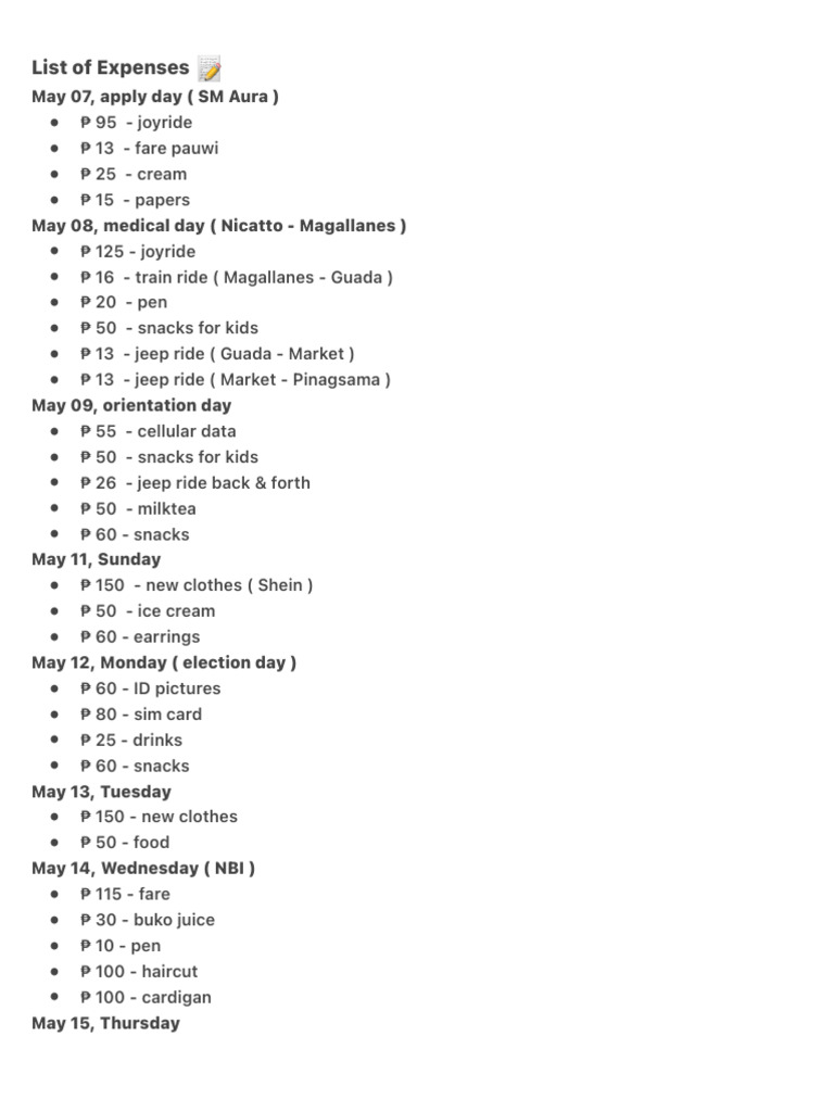 Monthly Expense Breakdown for May | PDF